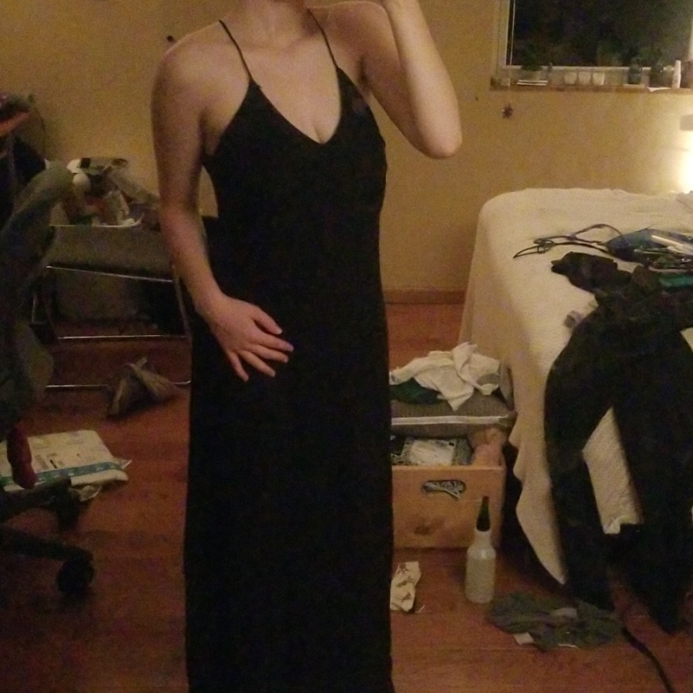 Black strappy maxi dress
